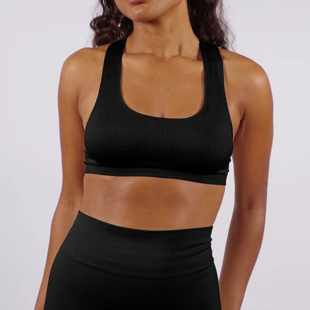 Nwt RIBBED‎ ELATED Bra Top | Black PRISM SQUARED